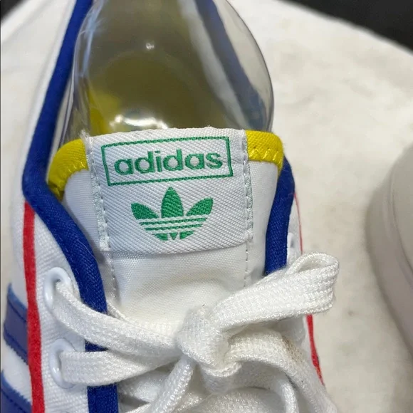 Adidas White Sneakers with Blue and Red Accents - Picture 2 of 10